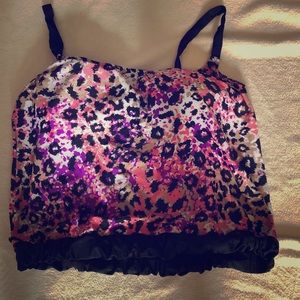 Bright animal print tankini